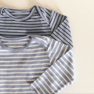 Long Sleeve Striped Basic Onesies